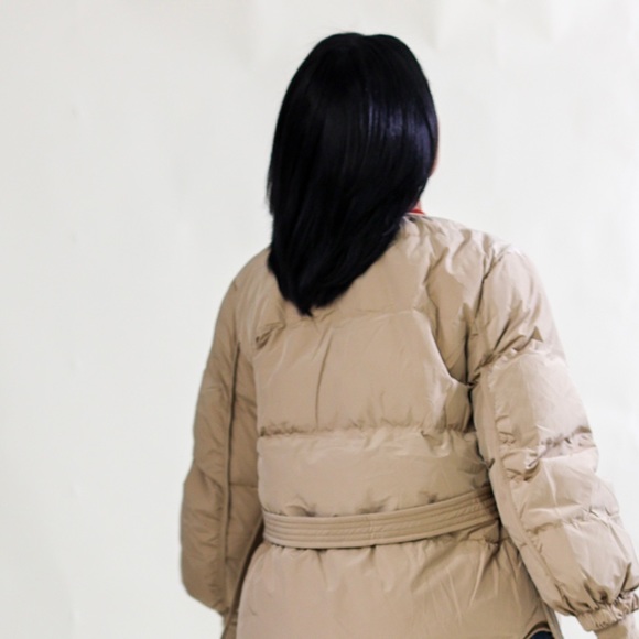 New Puff Down Quilted Tan color Streetwear Fashion women Autumn Winter Coat - Picture 16 of 16